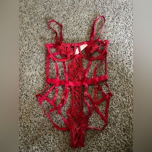 NWT Victoria’s Secret Red Strappy Bodysuit